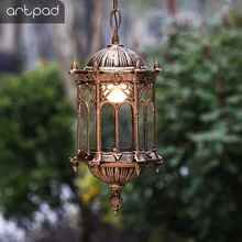 Artpad Nordic Vintage Courtyard Waterproof Light Outdoor Metal Hanging Pendant Light Balcony Garden Simple Lighting Fixture outdoor light waterproof outdoor penadant light balcony corridor pendant lamp vintage garden courtyard pavilion wall lamps