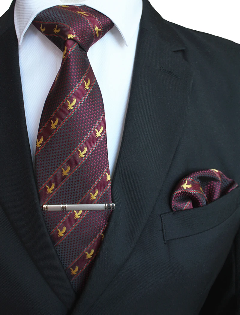 JEMYGINS, бренд, Орел, галстук с логотипом, 8 см., шелковый галстук, карман, квадратный, на булавке, галстук, подарочный набор для мужчин, галстук, Свадебная вечеринка