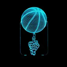 Баскетбол Пингвины 3D ночник ребенок Творческий USB лампа красочная настольная лампа LED Touch и дистанционный переключатель Цветной огни