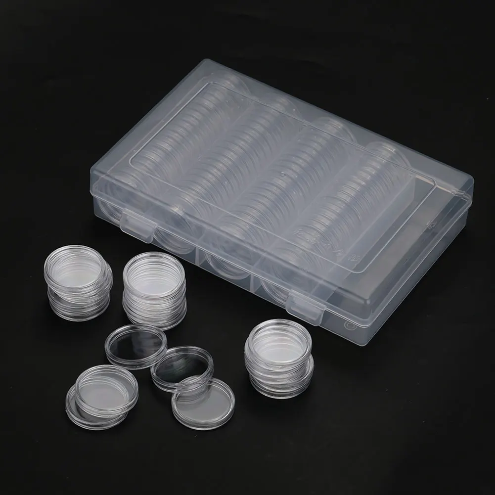 100 сетки/коробка 30 мм капсулы для хранения коробка пластиковая защита выставок Органайзер памятный держатель для монет Чехол прозрачный для дома