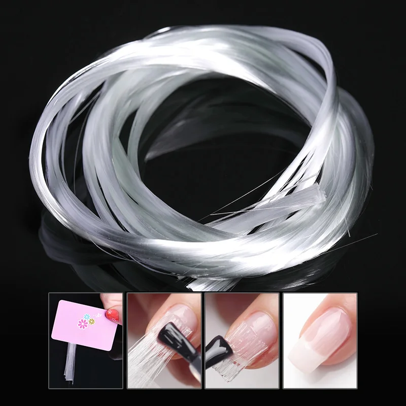 

1m/1.5m/2m White Acrylic Fiberglass Nail Form Nail Art Quick Extension Natural Building Tips DIY Salon with Scraper