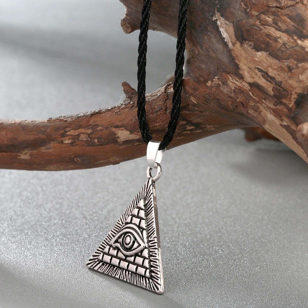 Cxwind винтажное египетское Пирамида Всевидящее сглаза ожерелье иллюминатов Египетский Шарм треугольные Подвески ожерелье s Панк ювелирные изделия