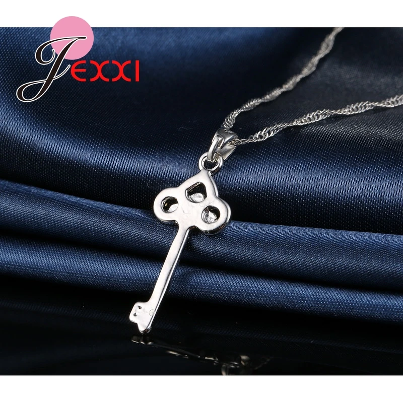 JEXXI-Fashion-Necklace-Earrings-Jewelry-Sets-Crystal-925-Sterling-Silver-CZ-Key-Pendant-Wedding-Party-Jewelry
