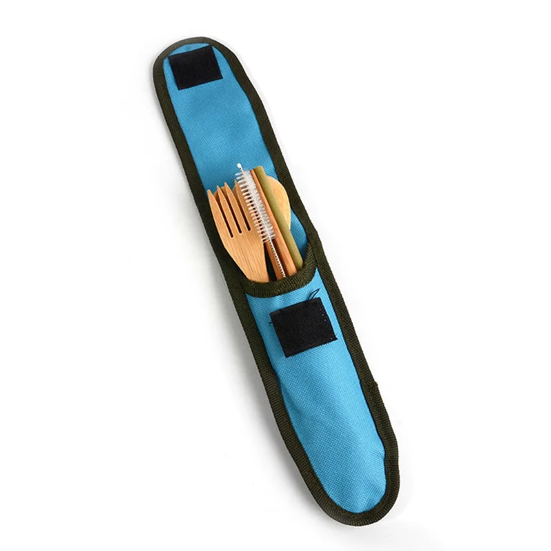 

2/4/6/8 Sets Portable Travel Bamboo Cutlery 24 Pieces Set Picnic Fork Spoon Knife Set Wooden Tableware Dining Sets Flatware