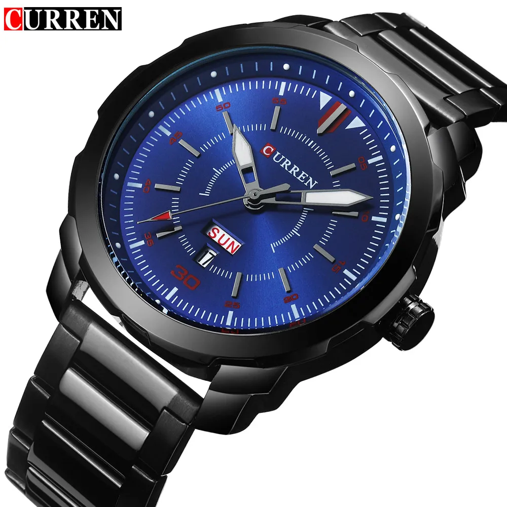 

Relogio Masculino CURREN Male Clock Fashion Business Watches Army Military Quartz Men Wristwatch Display Date Week Full Steel