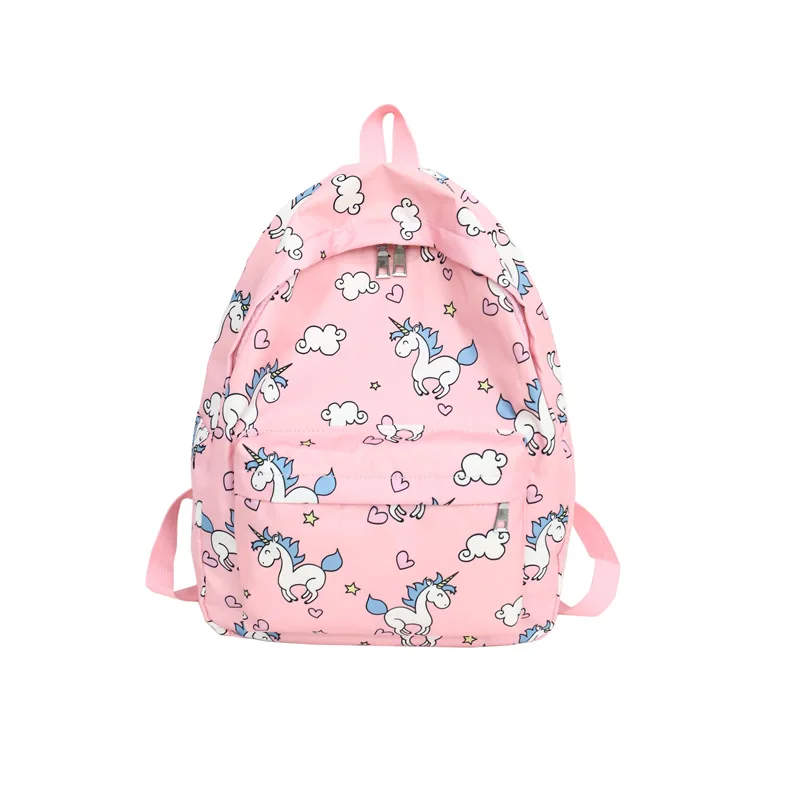 

New Arrival Preppy Style Unicorn Backpack Color Printing Girls Lovely Cartoon School Bags Animal Prints Dreamy Travel Backpack