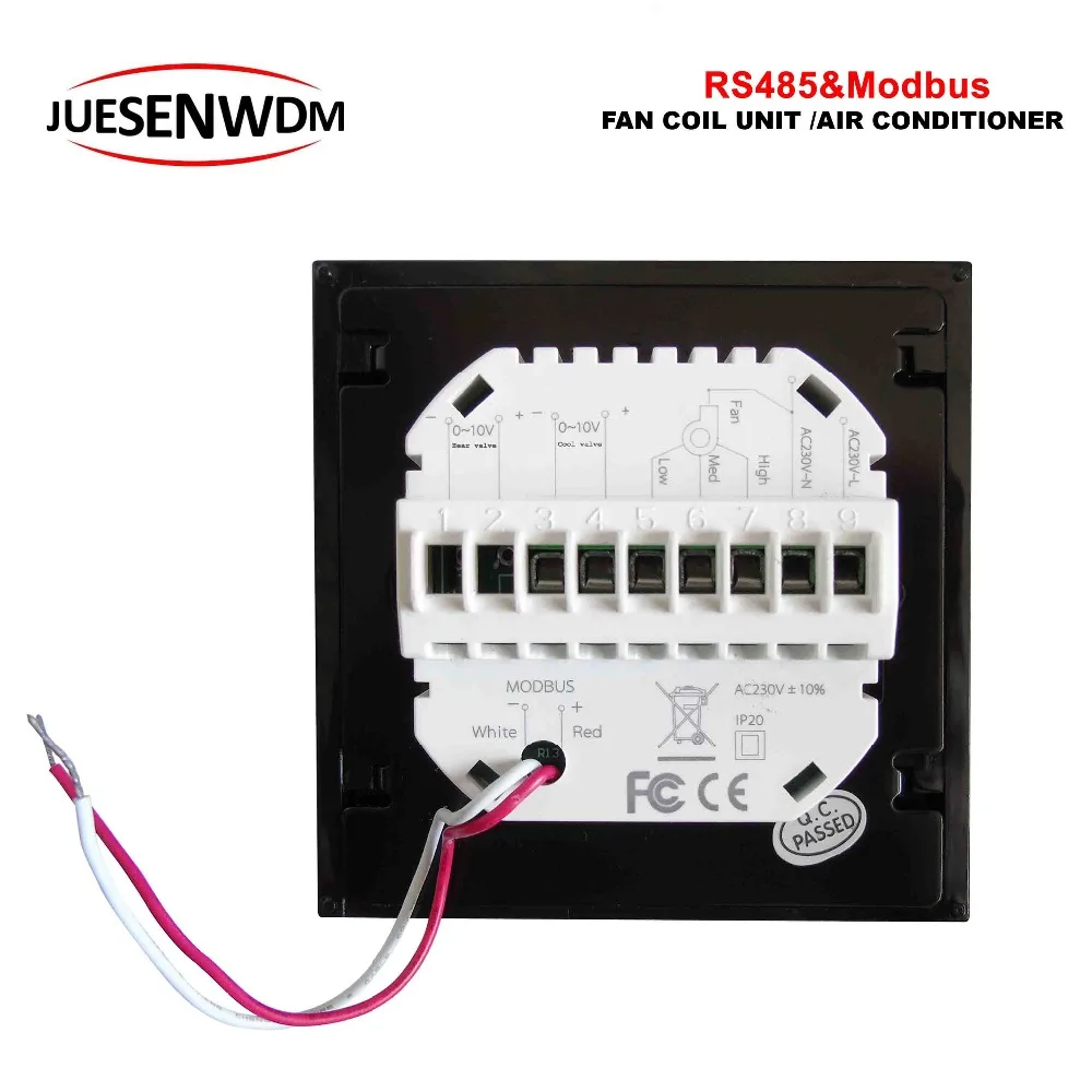 4 трубы 2 трубы регулируется 0-10В пропорциональный термостат RS485/MODBUS RTU связь для подогревающая, coolting переключатель