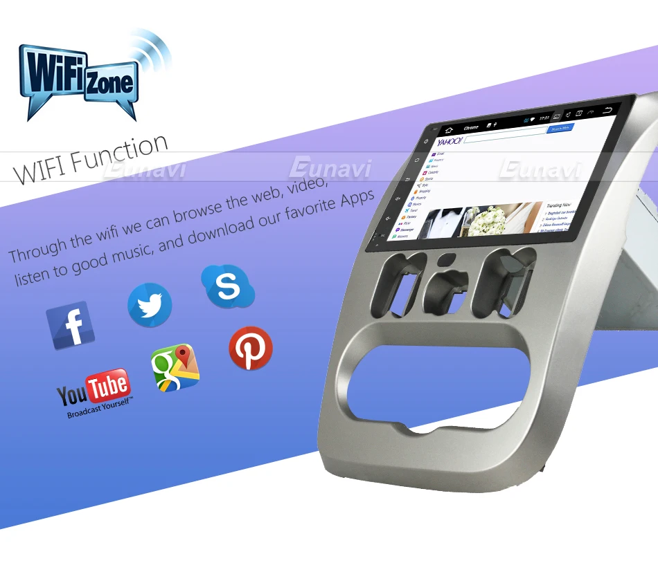 Excellent Eunavi Android 7.1 Car Radio GPS Navigation For Renault Logan Sandero Duster 2015 2016 1 Din 9