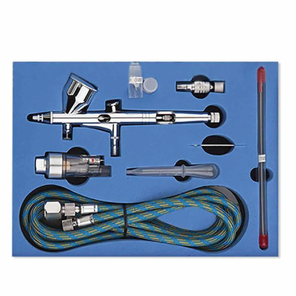 0,2/0,3/0,5 мм двойного действия Аэрограф воздух набор аксессуаров для Инструменты для тортов спрей пистолета, категория "практические Краски нейл-арта спрей Пистолеты татуировки - Цвет: B
