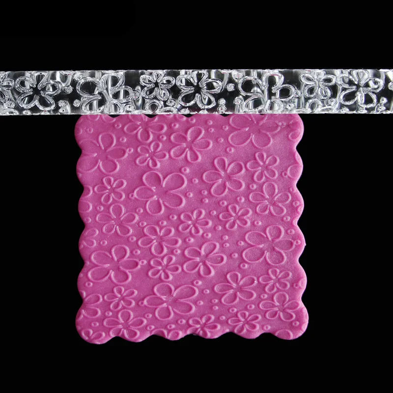 

Newly Cake Fondant Embossed Rolling Pin Gum Embossing Sugar Cake Decor Crafts Tool MK