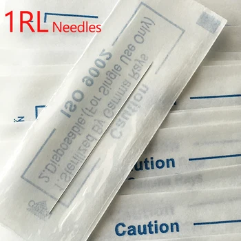 

200pcs 1rl Tattoo Needles Disposable Sterilized Microblading Blades For Eyebrow Pen Machine Permanent Makeup Kit Pmu 1r