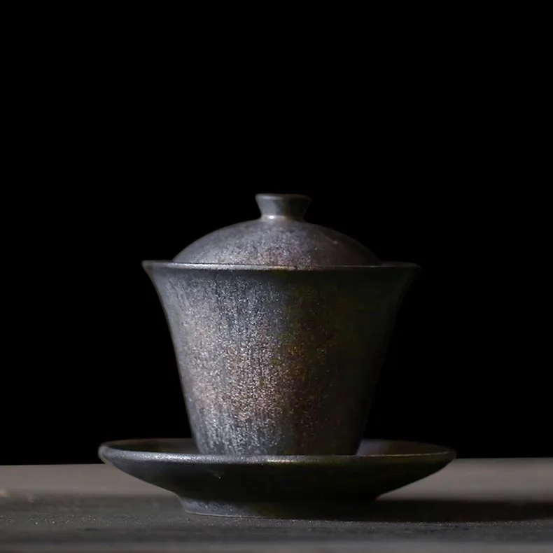 160 мл ручной работы винтажная грубая керамика Gaiwan японский стиль керамический чайный набор кунг-фу креативные чайные чашки для чая чаша мастер чашка Tureen