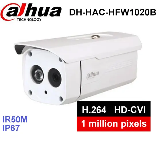 

Dahua 1MP 720P DH-HAC-HFW1020B HDCVI camera Waterproof IP67 IR 50M Bullet Camera Security CCTV Camera HFW1020B