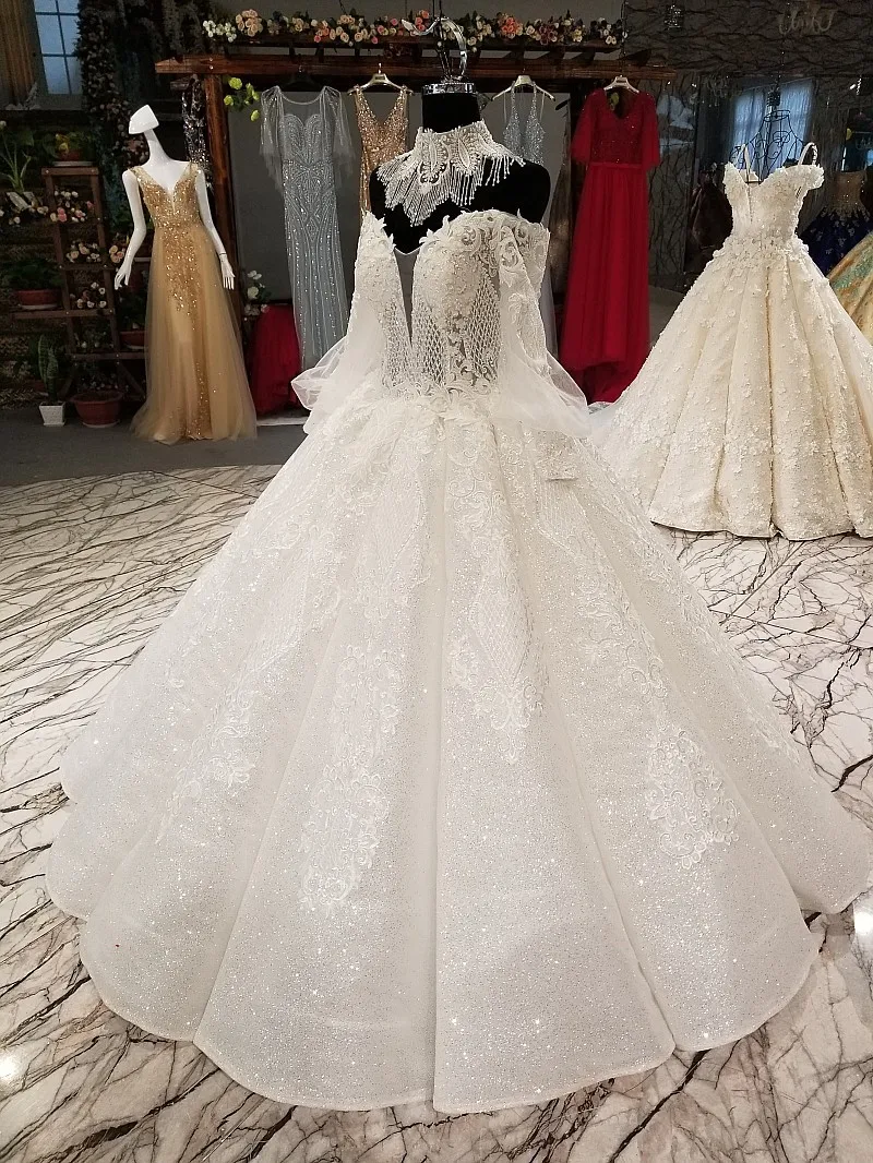 Винтаж Vestido De Noiva 2018 мусульманское свадебное платье бальное платье одежда с длинным рукавом кружево Дубай арабское свадебное платье волны