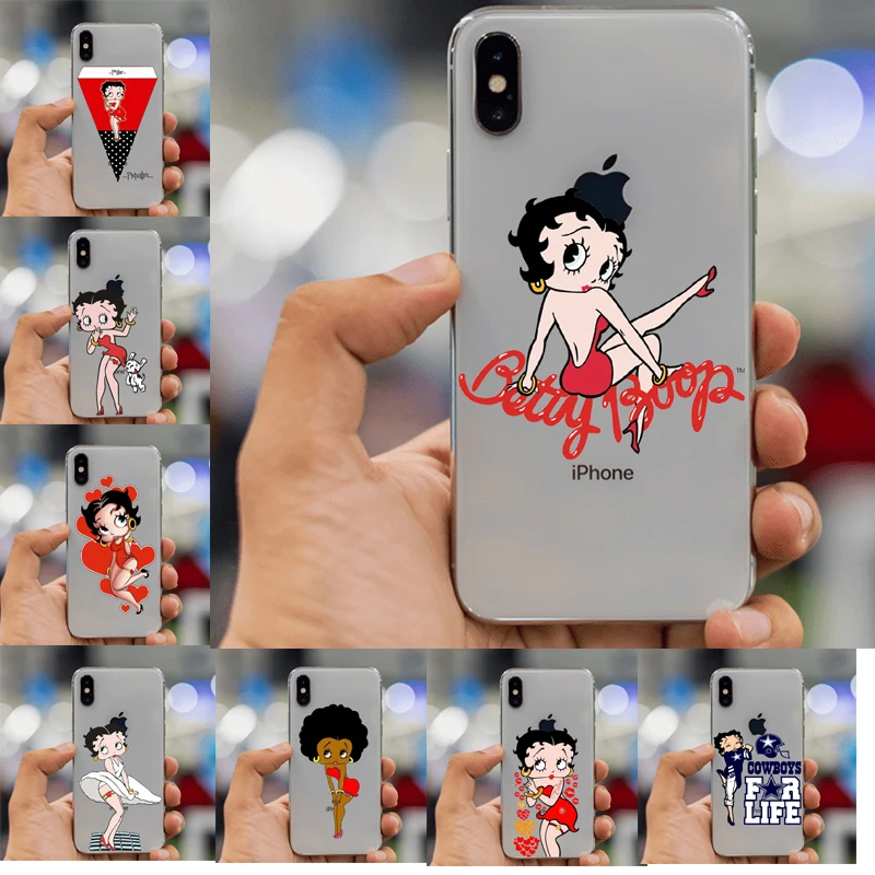 Betty Boop Мягкий ТПУ силиконовый чехол для iPhone XR XS Max 8X7 6 6S Plus 5 5S SE 5C 4 4S | Мобильные