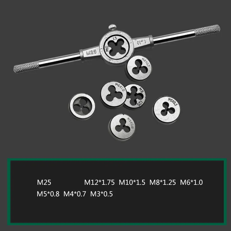 6 шт 3F ручной винт Резьба Метрическая вилка кран Набор M3 M4 M5 M6 M8 с регулируемым краном гаечный ключ 1/16-1/" Ручные металлообрабатывающие наборы инструментов