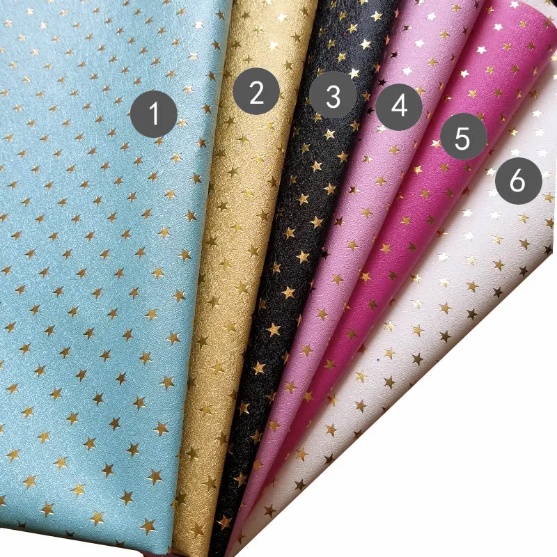 

34cmX 43cm gold star Faux Leather Fabric synthetic PU leather 13.5"*17.5" code 251