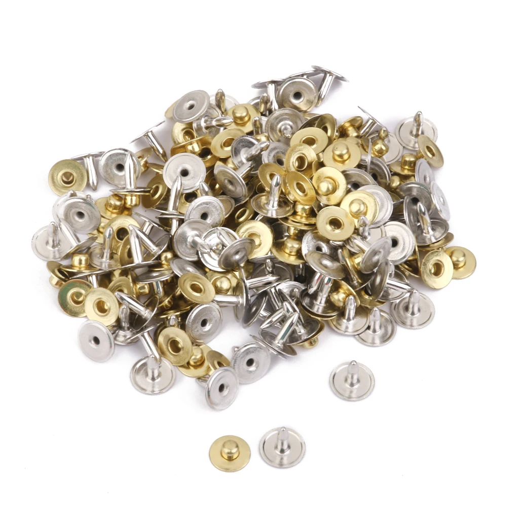  200 Sets Rivets Fasteners Studs Buttons Sewing Jean Denim Leather Craft 8mm