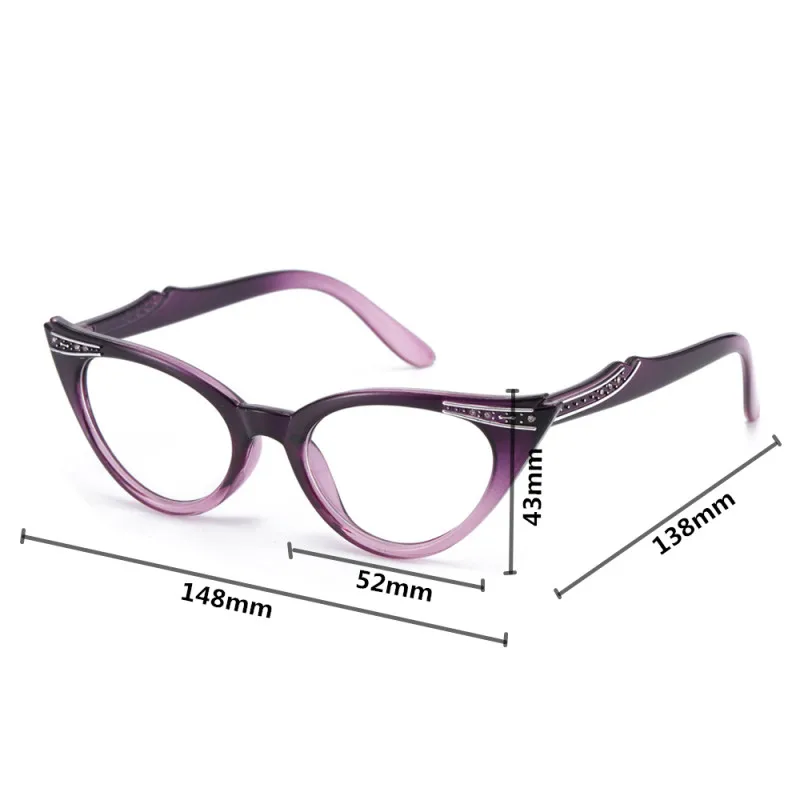 Elbru Cat Eye Reading Glasses Women Men Lightweight Presbyopic Reading Glasses+1.0+1.5+2.0+2.5+3.0+3.5+3.0+3.5 Unisex