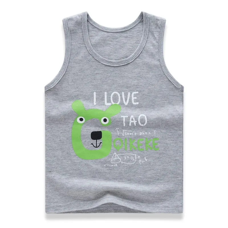 

Children T Shirts Cotton Kids T-shirt Girls Baby Cartoon Printed Tees for Boys Girls Sleeveless Top Baby Clothing