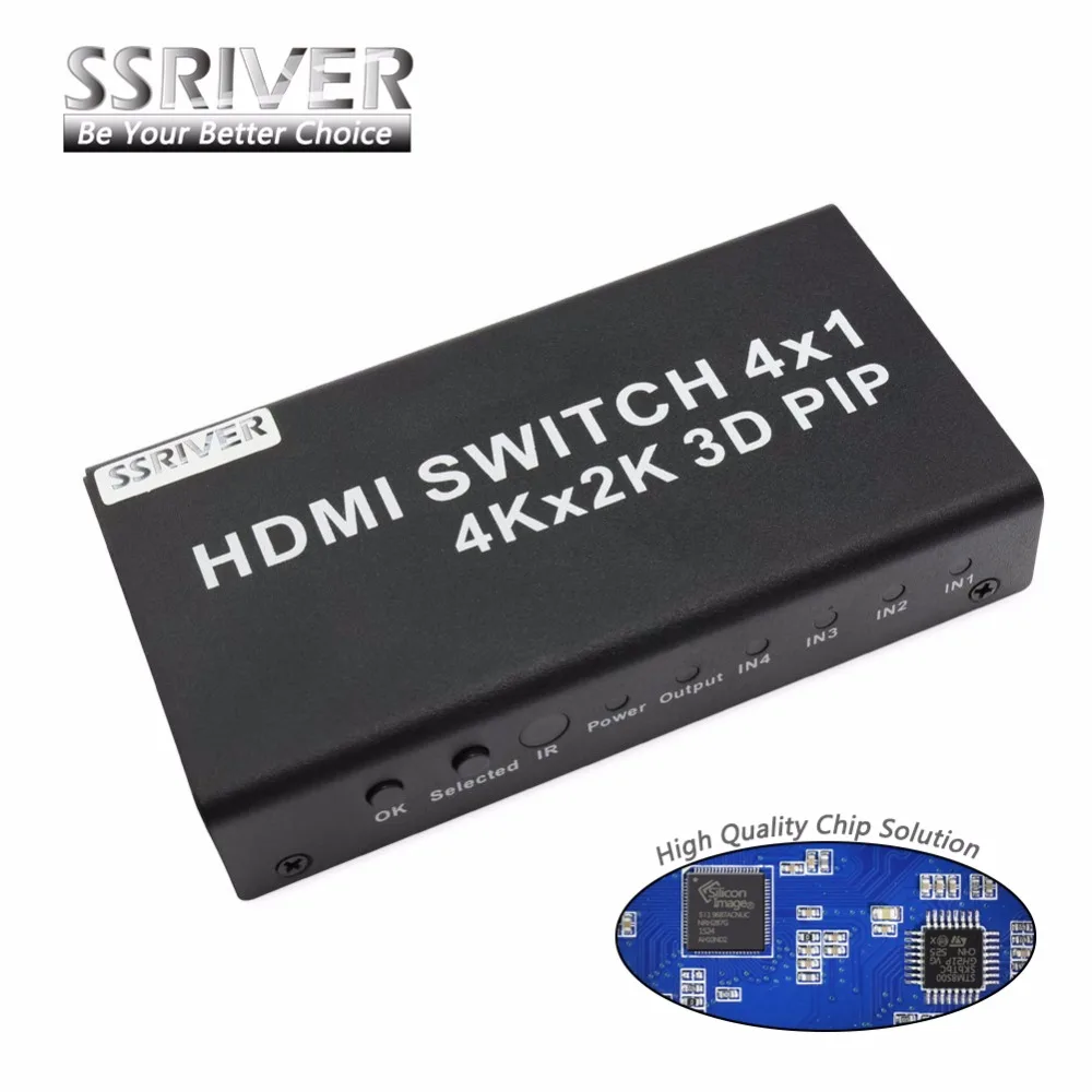 Ssriver 4 К Переключатель HDMI 1.4b в 1 из коммутатора с картинка картинке (pip) функция HD * 2