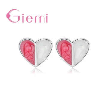 

Luxury Sweet Pink Heart Opal Stud Earrings For Girl Daughter Anniversary Birthday Gift 925 Sterling Silver Wholesale