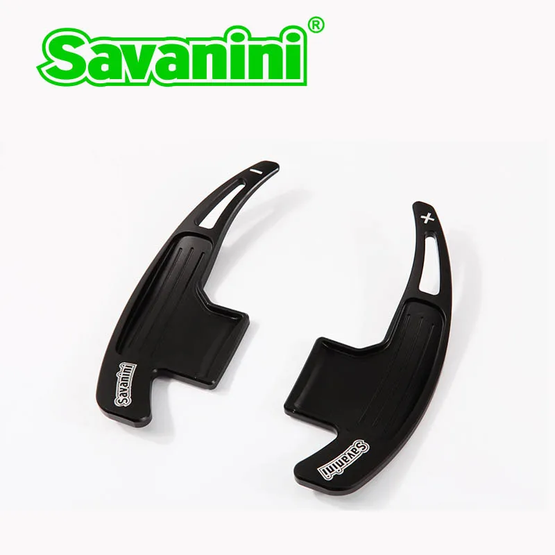 Savanini 2 шт. алюминиевый руль сдвиг весло переключения передач расширение для Ford Mustang UP Авто Стайлинг стикер бесплатно - Цвет: Черный