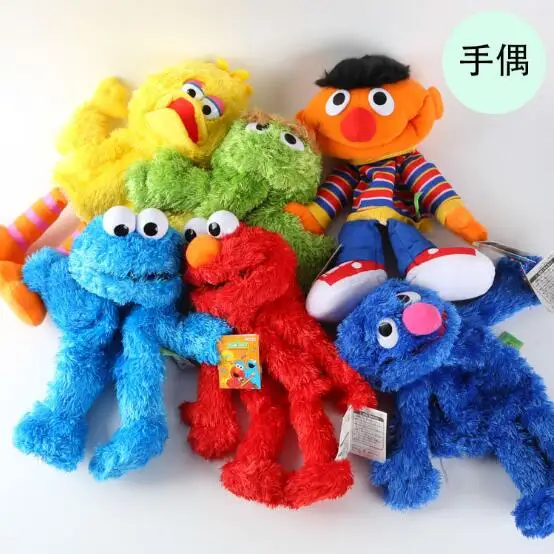

35cm Hand Puppet Sesame Street Elmo BIG BIRD COOKIE BERT ERNIE Stuffed Doll Puppet Cartoon Soft Plush Toy Christmas Gifts