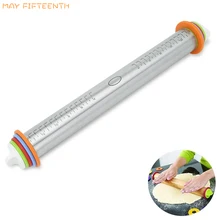 Может, пятый кондитерский инструмент для выпечки, регулируемая скалка для теста для торта, магазина хлебобулочных изделий, нержавеющая сталь, скалка для кухни 031