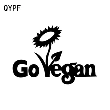 QYPF – autocollant magnifique Go Vegan en vinyle, 15.8x11CM, noir argent, décoration pour fenêtre de voiture