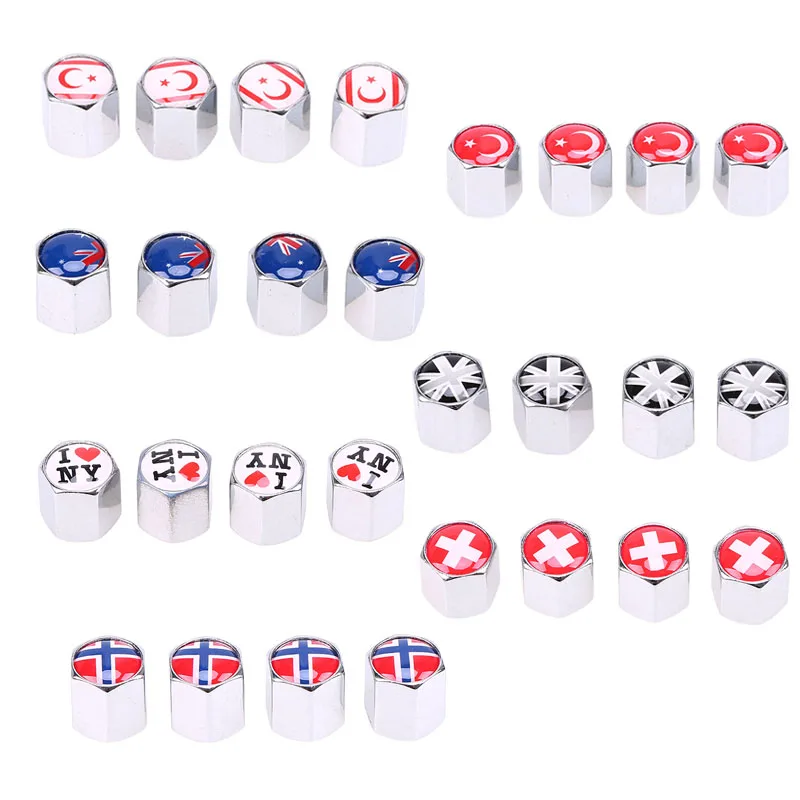 Turkey/UKAustralia//Swiss/Norway Flag 4 Pieces Stainless