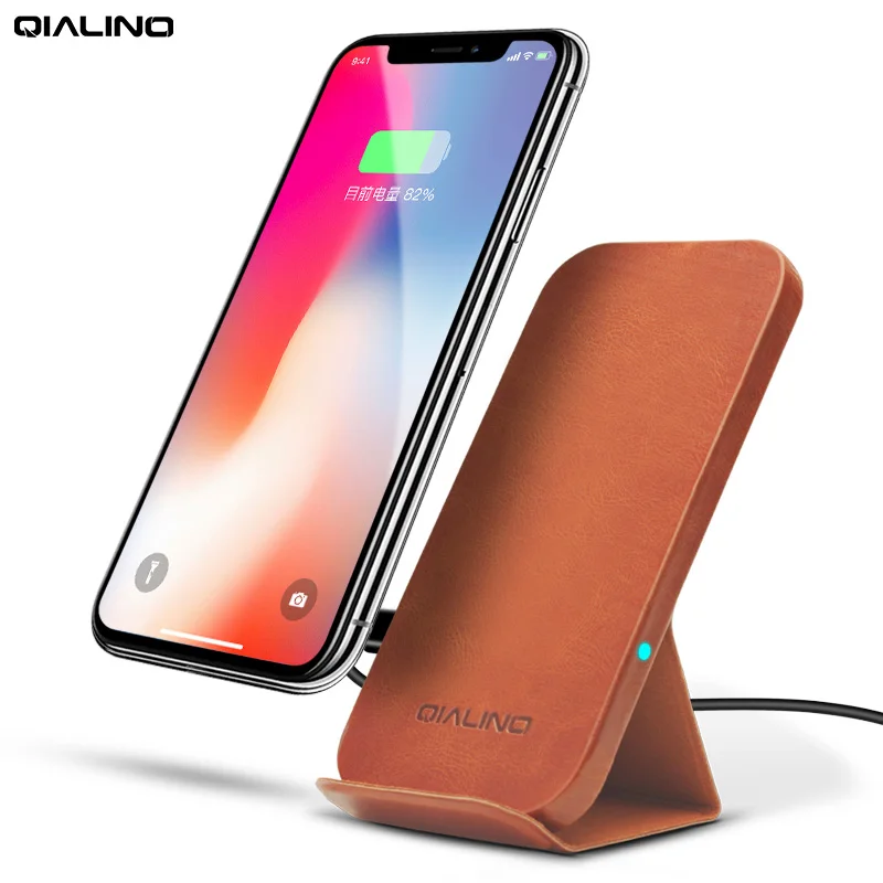 Беспроводное зарядное устройство QIALINO QI для iPhone 8 X быстрая зарядка Samsung S8 Plus Galaxy Note