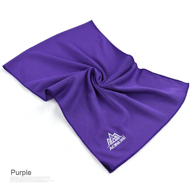 AONIJIE полотенце для мгновенного охлаждения быстрое высыхание сетчатые пляжные фитнес тренажерный зал Йога отдых абсорбент Chilly купальное полотенце - Цвет: Purple