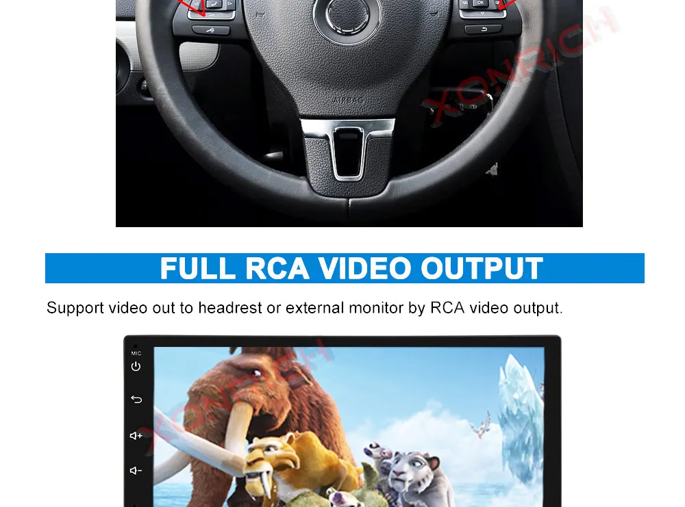 Excellent Autoradio Double Din Android 9.0 Universal Car Multimedia Player Stereo Head unit NO DVD Quad Core Wifi GPS Navi 178mm*100mm 11