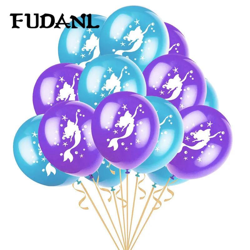

12pcs Mermaid Princess Latex Balloons Inflatable Balloon Brithday Wedding Party Decoration Mermaid Princess Party Supplies