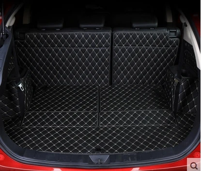 Индивидуальные полный покрыта специальным багажник автомобиля коврики для Mitsubishi Outlander 7 мест 2013- прочный водонепроницаемый задний грузовой ковры