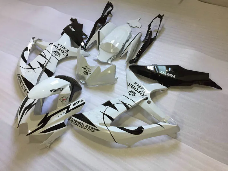 Мотоциклетный вставной обтекатель комплект для SUZUKI GSXR600 750 K8 08 09 GSXR 600 GSXR750 2008 2009 ABS черно белые обтекатели комплект+ подарки SH13