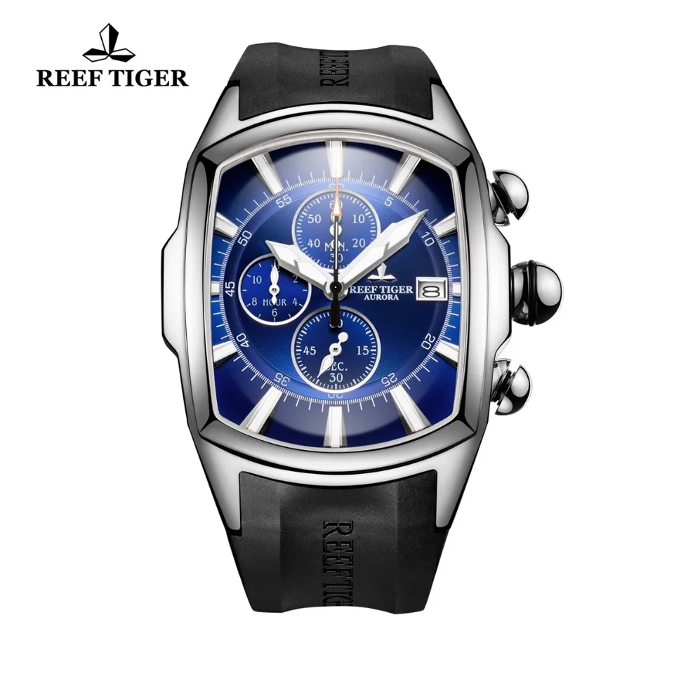 REEF TIGER RGA-01 ゴールド ブルー クロノグラフ