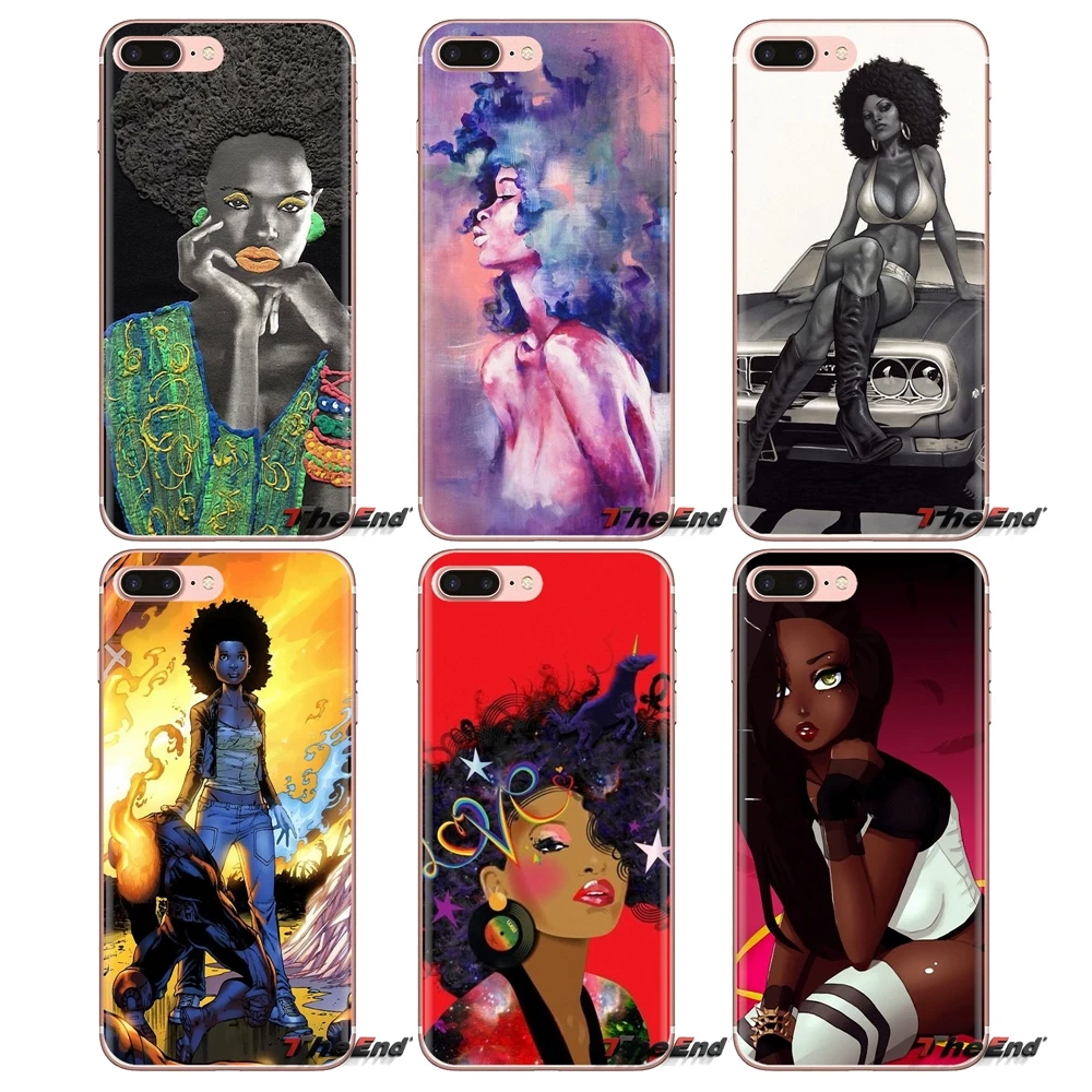 For Xiaomi Mi4 Mi5 Mi5S Mi6 Mi A1 A2 5X 6X 8 9 Lite SE Pro Max Mix 2 3 2S Cartoon Black Women Art Pattern Soft TPU Phone Case |