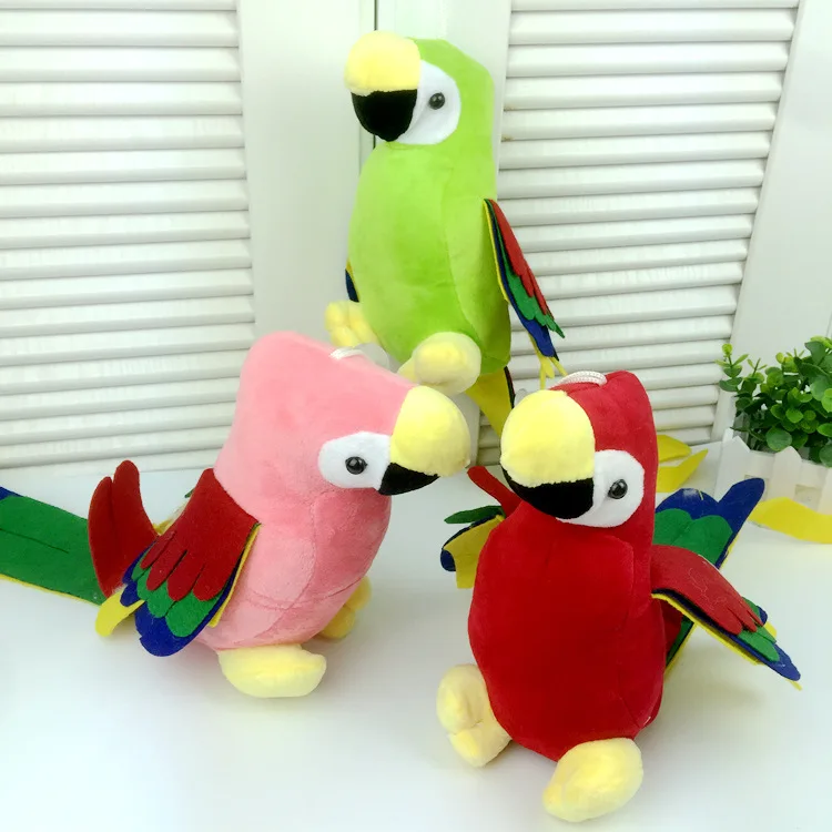 Parrot Cute Parakeet Plush Toys Sucker Pendant Colorful Bird Decor Gift