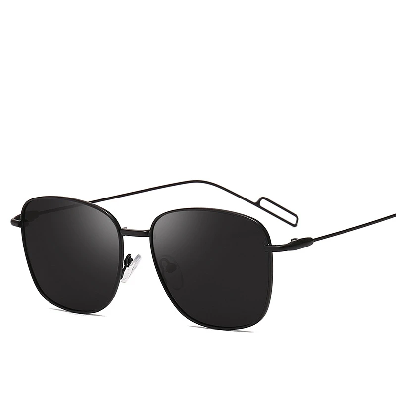 Роскошные солнцезащитные очки для мужчин, поляризационные, полицейский щит, мужские солнцезащитные очки для вождения, фирменный дизайн, трендовые зеркальные Мужские солнцезащитные очки для мужчин - Цвет линз: Black