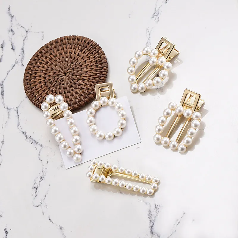 

New Pearl Metal Gold Color Hair Clip Bobby Pin Barrette Hairband Hairpin Headdress for women girls Hair Accessories