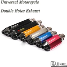 470 мм 370 мм 310 мм мотоциклетные выхлопные 2 отверстия Escape универсальный модифицированный глушитель для Ninjia 300 TMAX 530 PCX150 ATV KTM 390 CB400