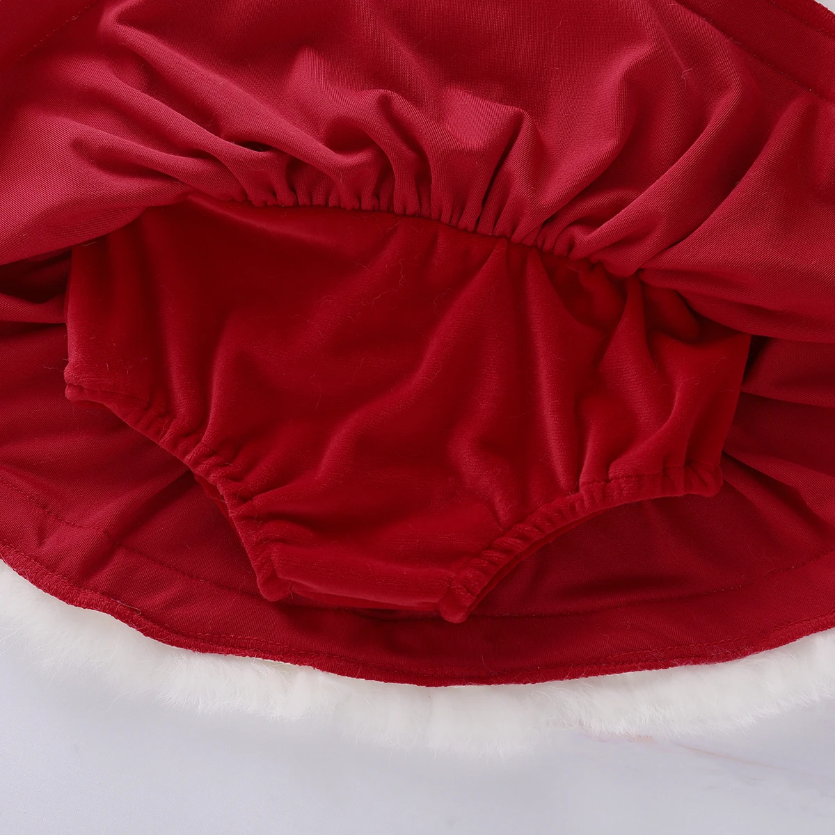 Рождество новорожденных костюм для девочки платье блесток Санта Клаус костюмы playвечерние Suit партии Милая одежда