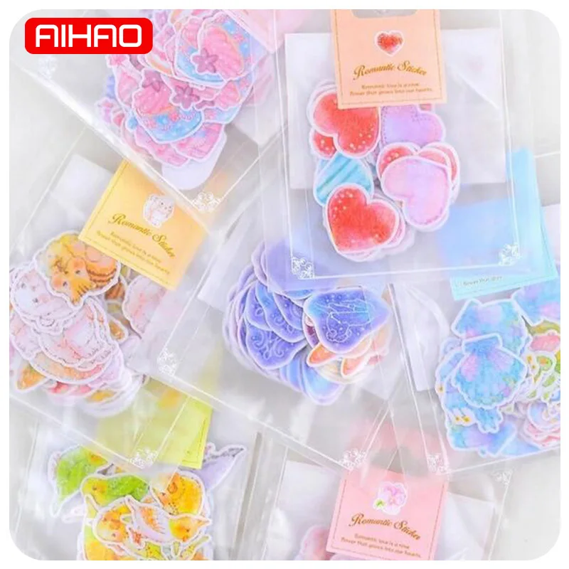 

70 pcs/lot(1 bag) DIY Cute Kawaii Romantic Heart Star Crafts and Scrapbooking Sticker For Decoration