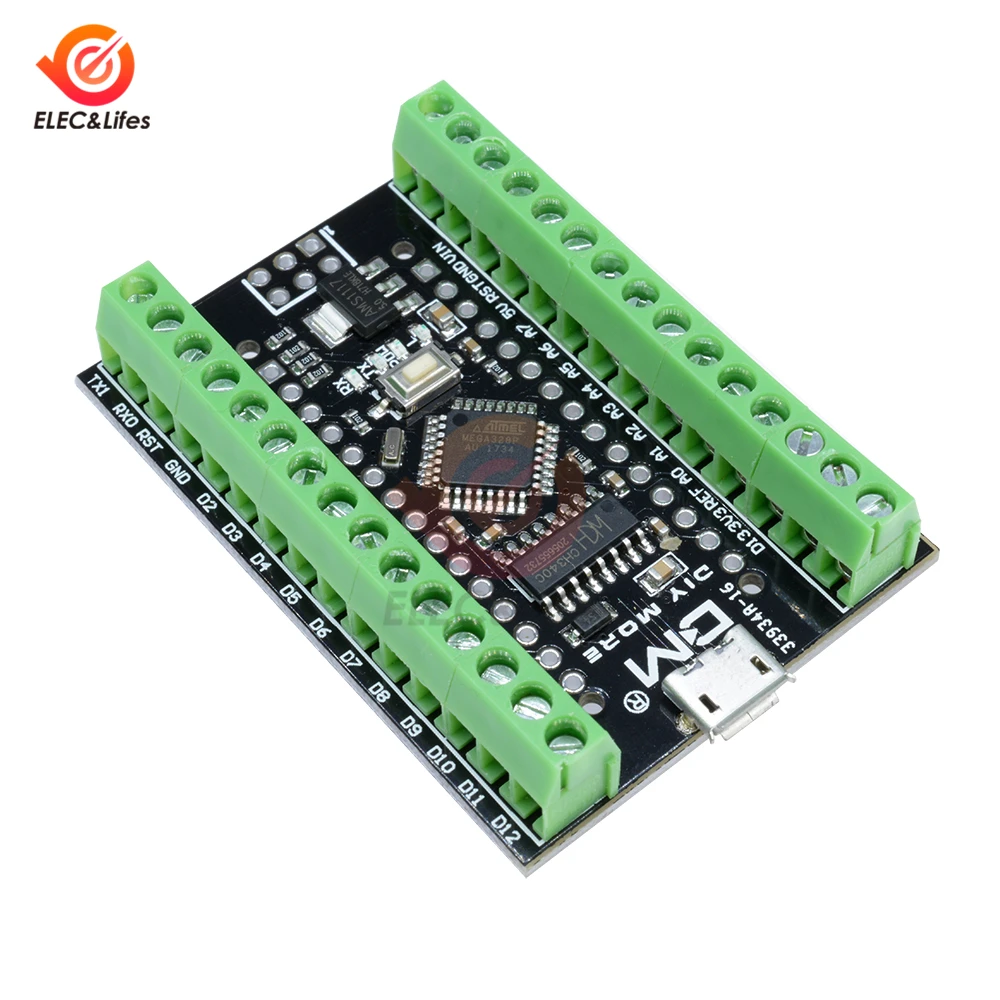 CH340 NANO V3.0 ATMEGA328P CH340G nano 3,0 V3 контроллер 2 в 1 микро USB терминал щит адаптер плата расширения для Arduino