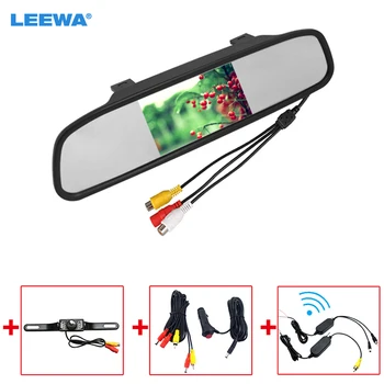 

LEEWA 4.3" LCD TFT Rearview Mirror Monitor With Rear View Parking Backup Camera + 2.4G Wireless Module + Cigarette Lighter