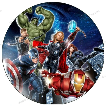 

Edible Wafer Paper Birthday Cake Topper Avengers Super Heroes Captain Thor Hulk Iron Man Icing Paper Party Decorating Supply