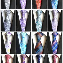 Модный классический галстук с узором пейсли, красный, черный, лавандовый, голубой, жаккардовый, тканый, шелк, мужской галстук, галстук, Цветочный, геометрический, в полоску