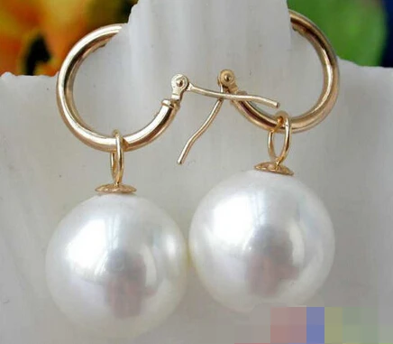 

Hot sell Noble- hot sell new - free shipping 00044 WHITE SOUTH SEA SHELL PEARL DANGLE EARRING